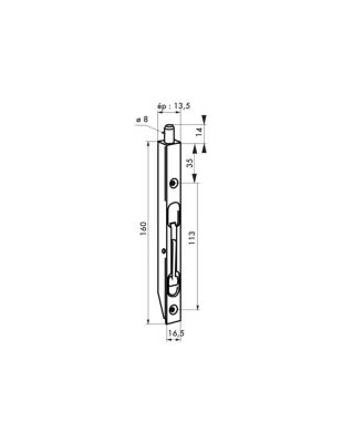 Verrou à onglet à bascule pour fenêtre, 160mm, zingué - THIRARD