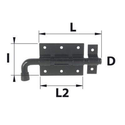 Verrou pistolet + gâche Ø10 noir Afbat
