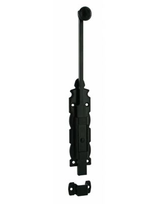 Verrou à plaquer coulissant pour porte intérieure, 305mm, noir - THIRARD