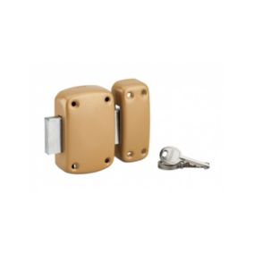 Verrou sans bouton Corvette pour porte de cave, cylindre 40mm, acier, 3 clés, époxy bronze - THIRARD