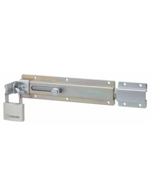 Verrou transversal, porte cadenas cadenassable, longueur 230mm, pêne plat coulissant, acier zingué - THIRARD