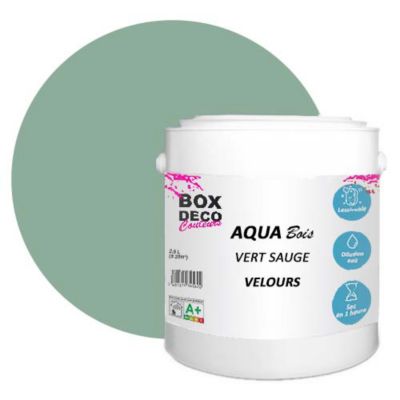 Vert Sauge Peinture meuble bois acrylique aspect velours-satin Aqua Bois - Vert Sauge - 2.5L