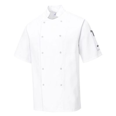 Veste de cuisine Portwest Cumbria manches courtes Blanc M