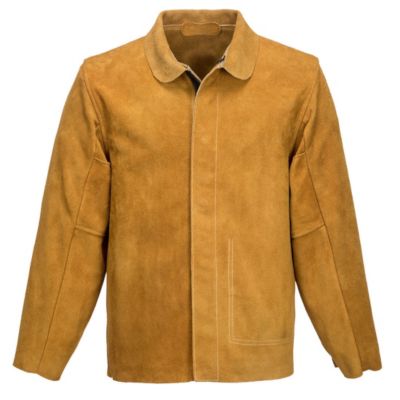 Veste de soudeur en cuir bronze SW34 - protection soudage Classe 2, taille M.