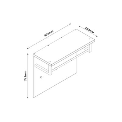 Vestiaire effet bois et métal blanc avec étagère et penderie
