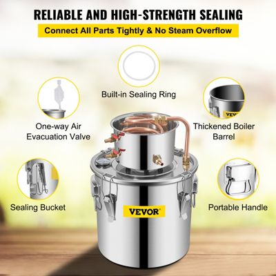 VEVOR 12L Cuve de Fermentation Acier Inox, Stockage Brassage, Kit de Brassage/Distillateur.