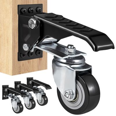 VEVOR 4 roulettes industrielles pivotantes 63.5mm, charge 74.8 kg, rétractables, 360 , frein pied, pour établis/tables.