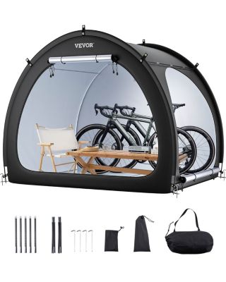 VEVOR Abri vélo 4-5 vélos, tente rangement spacieuse, étanche, double porte. Oxford, extérieur.