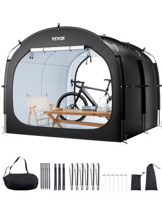 VEVOR Abri vélo 5 vélos, spacieux, étanche, fenêtre ventilée, oxford, poteaux fibre verre.