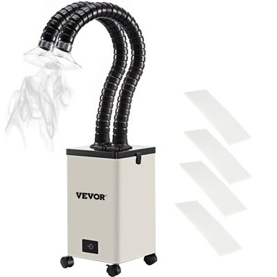 VEVOR Absorbeur fumée 150W pour soudure 4500 tr min, 28x28x43 cm, tuyaux flexibles 1,2 m.