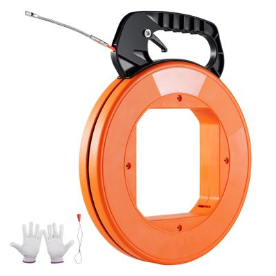 VEVOR Aiguille électricien 30,5 m, tire-fils en PET, boîtier, poignée, flexible 6,35 mm, pour murs et conduits.