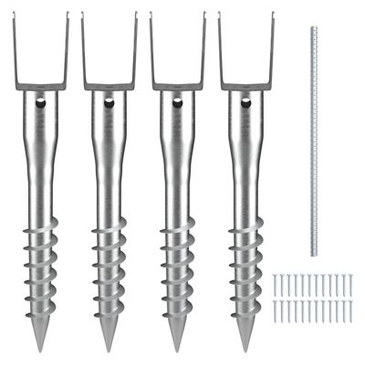 VEVOR Ancre poteau sans creuser, 4 pcs, acier en U. Pour boîte aux lettres, clôture.