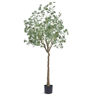 VEVOR Arbre artificiel Eucalyptus 181 cm PE, pot, décoration fausse plante intérieur extérieur.