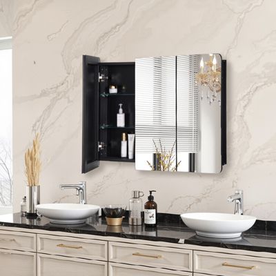 VEVOR Armoire pharmacie 1017x647mm, miroir, 4 étagères.