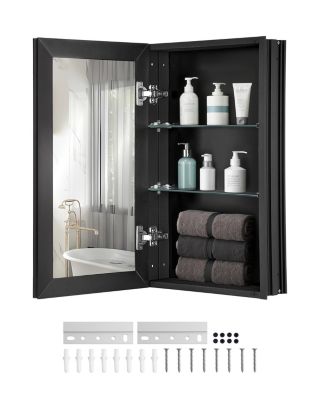 VEVOR Armoire pharmacie 355x610mm, miroir, étagères réglables.