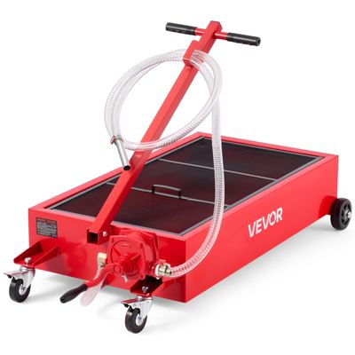 VEVOR Bac Récupérateur à Vidange Huile Roulant 75,7 L avec Pompe Manuelle Rouge