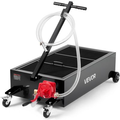 VEVOR Bac Récupérateur à Vidange Huile Roulant 94,6 L avec Pompe Manuelle Noir