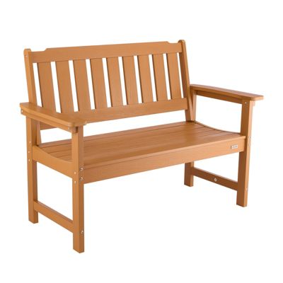 VEVOR Banc de jardin banquette d'extérieur 128 cm plastique couleur bois naturel