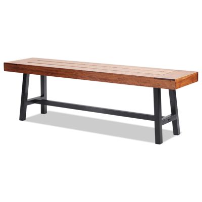 VEVOR Banc extérieur 160 cm, bois, pieds métal. Charge 226,8 kg, pour jardin, terrasse.