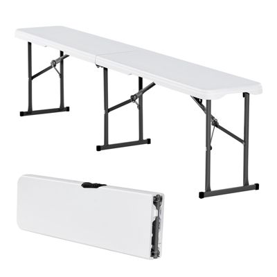 VEVOR Banc pliant en plastique banc d'extérieur portable 1 PCS 1820 mm blanc