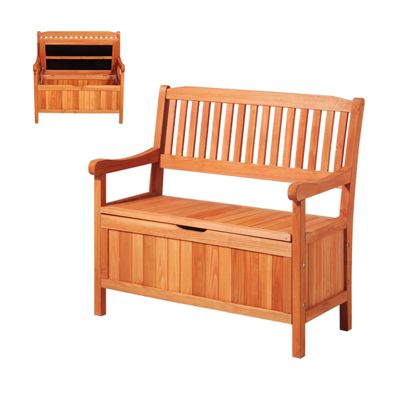 VEVOR Banc rangement extérieur bois, coffre 125L. 2 en 1, charge 320kg. Pour terrasse, jardin, balcon.