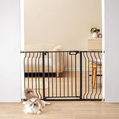 VEVOR Barrière sécurité extensible 75-135 cm, hauteur 76 cm. Fermeture auto, sans perçage. Noir.