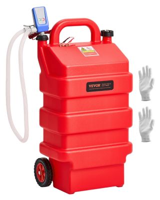 VEVOR Bidon essence diesel 60,5L sur roues, pompe 12V 9,5 L min, tuyau 1,2 m, arrêt auto. Rouge.
