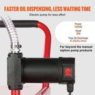 VEVOR Bidon essence sur roues, 113,6 L, pompe électrique 23,5 L/min. Pour diesel, tondeuse, bateau, moto.