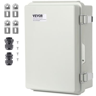 VEVOR Boîte jonction électrique 430x330x180 mm, ABS, IP67. Loquet inox, projets extérieurs.