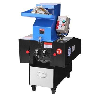 VEVOR Broyeur plastique 2,2 kW, 100-150 kg/h, 380 V triphasé, lame SDK-11, maille 6 mm. Pour PVC, ABS, PET, PU, PEHD.