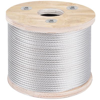 VEVOR Câble acier inox 304, diamètre 4.8mm, longueur 250 pi, 7x19, bricolage, garde-corps.