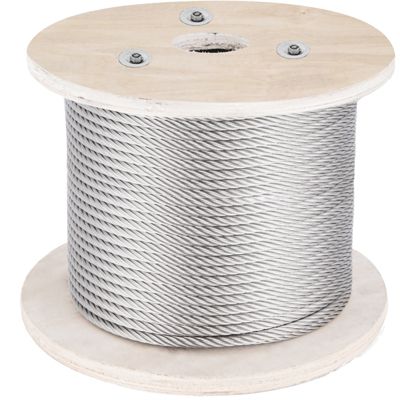 VEVOR Câble acier inoxydable 316, 152m, diamètre 4mmConstruction 1x19, rupture 1496kg. Balustrade extérieure, terrasse, bricolage.