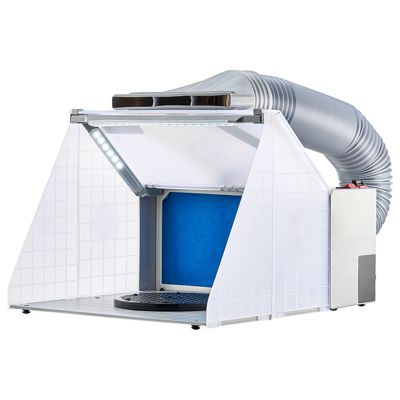 VEVOR Cabine aérographe 48x42x34cm avec lumières LED, ventilateur extraction, tuyau, pour modelisme, gâteaux.