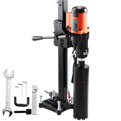 VEVOR Carotteuse Diamant 2500W, diam. max 20 cm, prof. 60 cm, perçage humide sec 750 tr min pour béton.