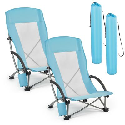 VEVOR Chaise de Camping Pliante Fauteuil Pliable 2PCs Charge 150 kg Dossier Haut