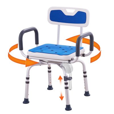 VEVOR Chaise douche pivotante 360  siège réglable accoudoirs dossier pour douche intérieure ou baignoire capacité 400 lb.