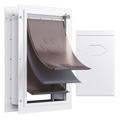 VEVOR Chatière murale, cadre métal 312x435 mm, 3 volets. Blanc M.