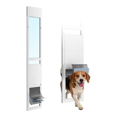 VEVOR Chatière pour Porte Coulissante en Verre Chien et Chat Taille L avec Rabat