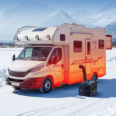 VEVOR Chauffage diesel 8kW 12 24V portable tout-en-un. Contrôle par appli Bluetooth, télécommande, écran LCD. Réservoir 7L.