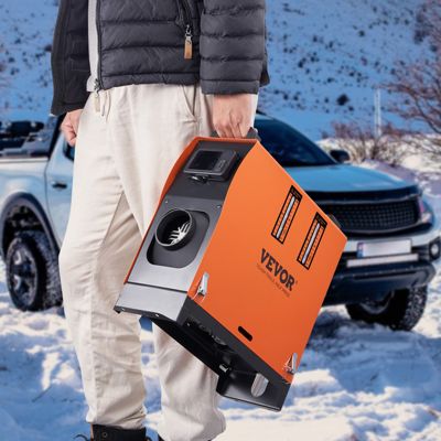 VEVOR Chauffage diesel tout-en-un portable 8kW 12V, 0.16-0.62 L h, réglable 8-36Celsius controle intelligent LCD Bluetooth.