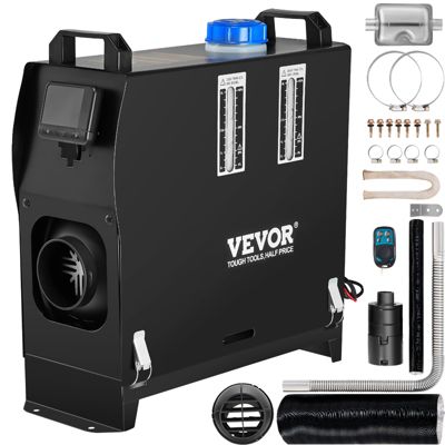 VEVOR Chauffage stationnement diesel tout-en-un 8kW 12V, chauffage rapide, commutateur LCD, accessoires complets.