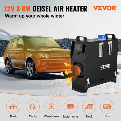 VEVOR Chauffage stationnement diesel tout-en-un 8kW 12V, chauffage rapide, commutateur LCD, accessoires complets.