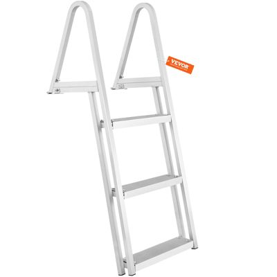 VEVOR Échelle de quai 3 marches aluminium amovible. Charge 158.7 kg. Pour bateaux, pontons, piscines.
