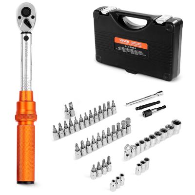 VEVOR Clé dynamométrique déclenchement 6,4 mm, 2,3-27,1 N.m, 72 dents, orange.