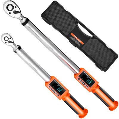 VEVOR Clé dynamométrique numérique 9,5 mm et 13 mm, 72 dents, haute précision, alerte sonore LED, pour auto et moto, 2 pièces.