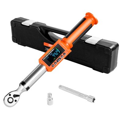 VEVOR Clé dynamométrique numérique 9,5 mm, plage 0-135 N.m, 72 dents, haute précision, alerte sonore LED, pour auto et moto.