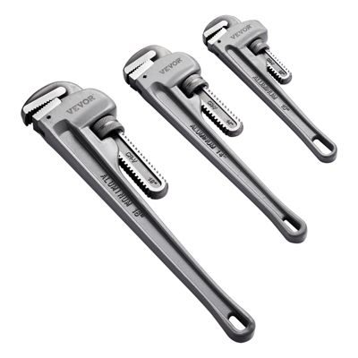 VEVOR Clé serre tubes 3 pcs 24,5/32/46 cm, aluminium.