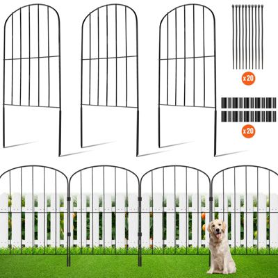 VEVOR Clôture jardin métal 61x33cm (lot de 10), pour animaux, espacement pointes 5.08cm, décorative.