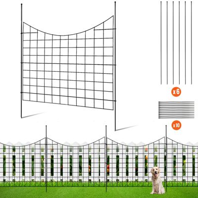 VEVOR Clôture jardin métal 93x75 cm, lot de 5, barrière robuste pour animaux, espacement 6.38 cm.