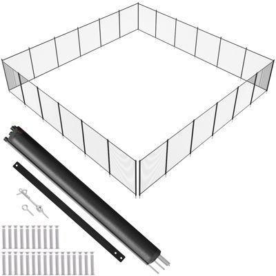 VEVOR Clôture piscine amovible 1.21x21.95m, alu/PVC 340g/m², pliable, protection enfants/animaux.